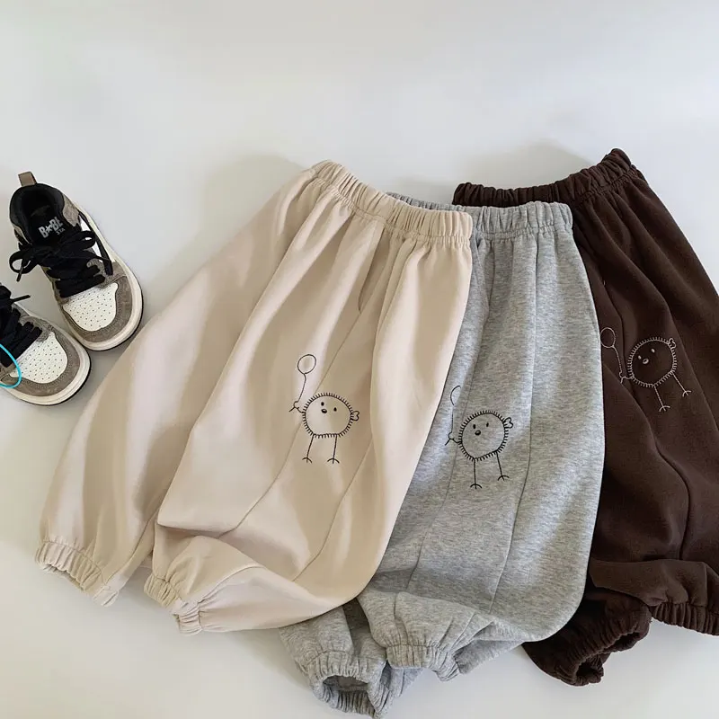 Boys PantsCartoon Print Elastic Trousers For Kids Toddler Pocket Children Joggers Spring Fall Baby Sport Clothing