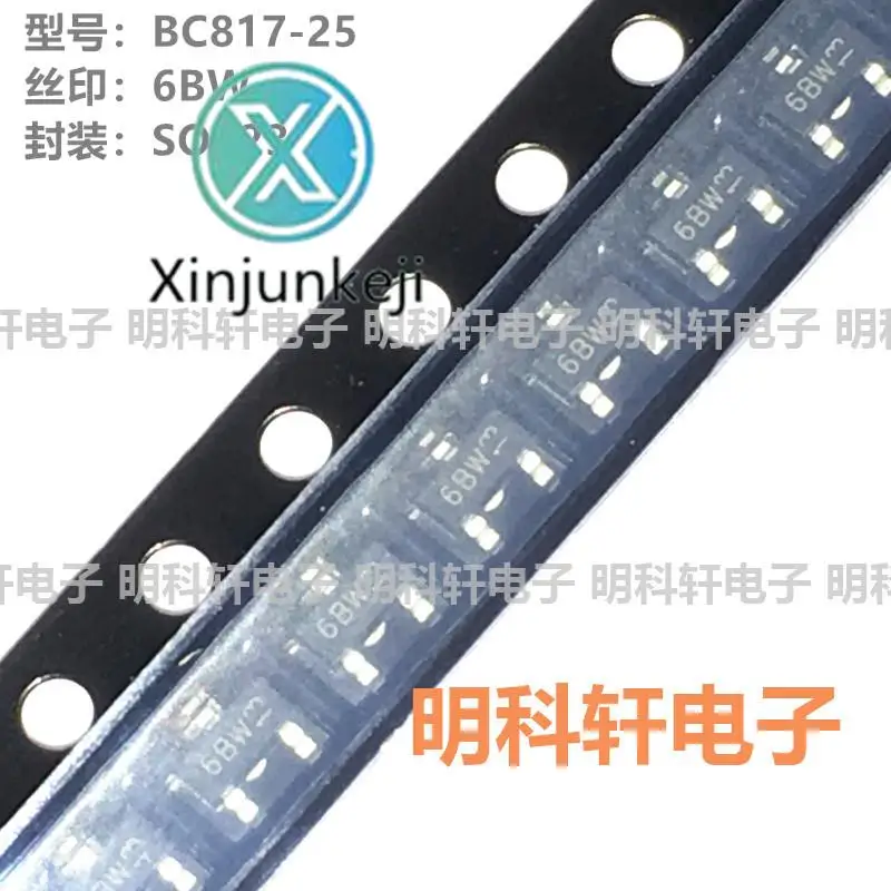 100 pçs original novo BC817 25 tela de seda 6bw sot23 45v/500ma npn ...
