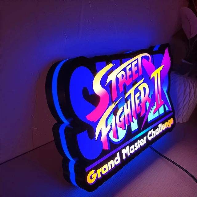 Street Fighter 2 Marquee Game/rec Room LED Display Light Box 
