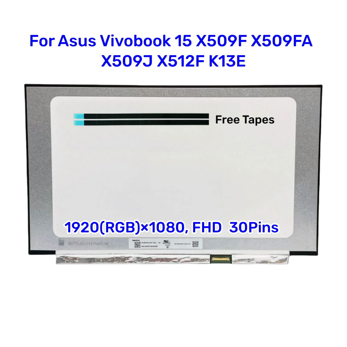 

ЖК-экран для ноутбука Asus Vivobook 15 X509F X509FA X509J X512F K13E 15,6x1920 FHD IPS 30PIN, светодиодный дисплей, новая панель-матрица, 1080 дюйма