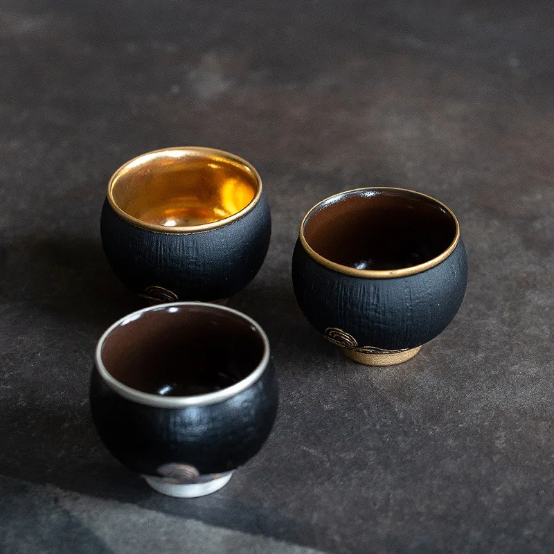 Coarse pottery ceramic master cup, high-end Chinese retro tea drinking cup gift box, a must for gifts at the company's annual