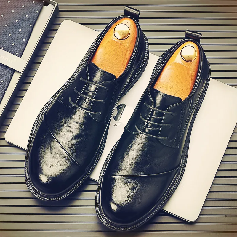 Men's shoes Luxury brands High-quality oxfords Men's casual lace-up dress shoes Genuine leather loafers Moccasins Office shoes