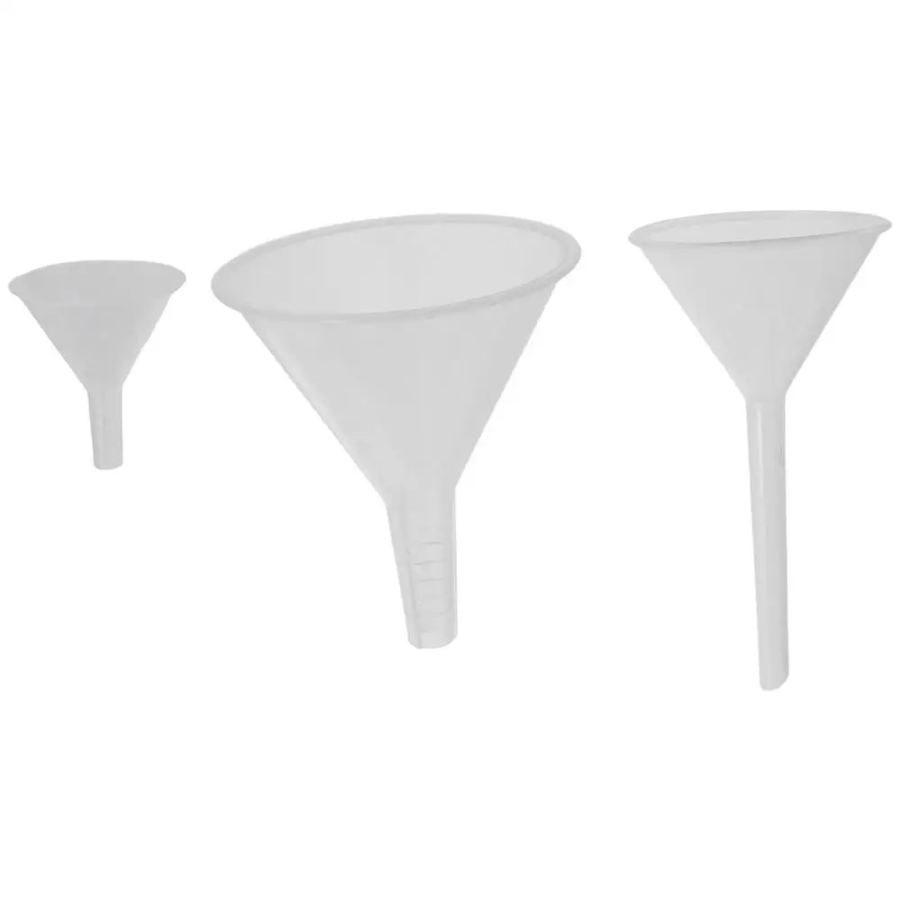 Clear Plastic Funnel Set for Kitchen and Lab Use