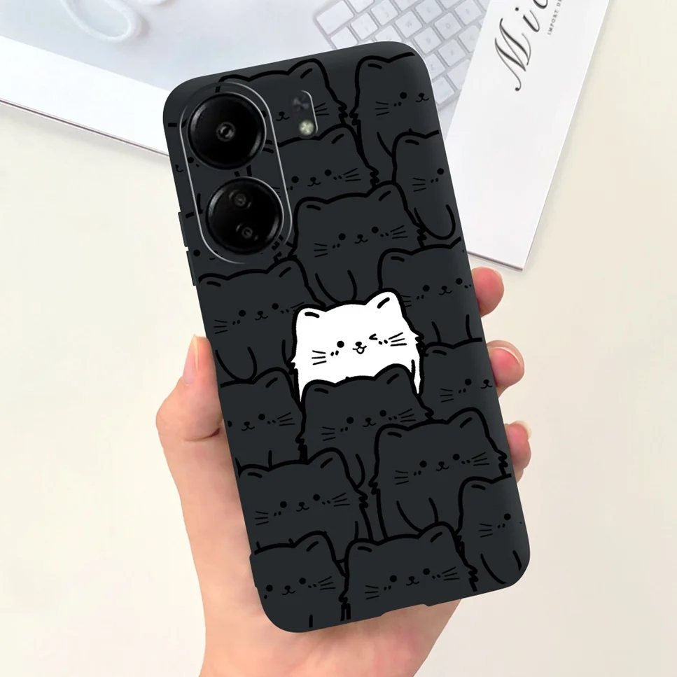 For Xiaomi POCO C65 Case Cute Cartoon Cat Painted TPU Silicone Back Cover For Xioami POCO C65 POCOC65 C 65 6.74 Phone Case Funda