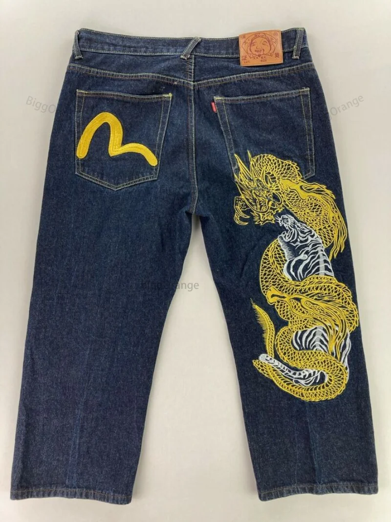 Pattern Printing Baggy Jeans Women Clothing High Street Vintage Washed High Waisted Jeans Woman Casual Wide Leg Women Jeans