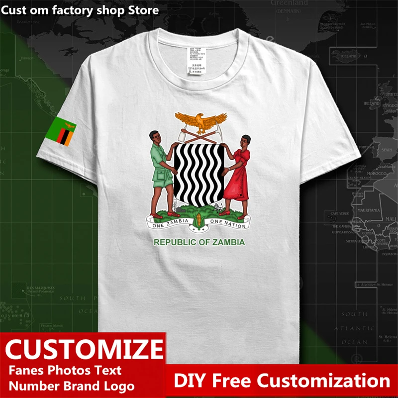 Republic of Zambia Zambian Country T shirt Custom Jersey Fans DIY Name