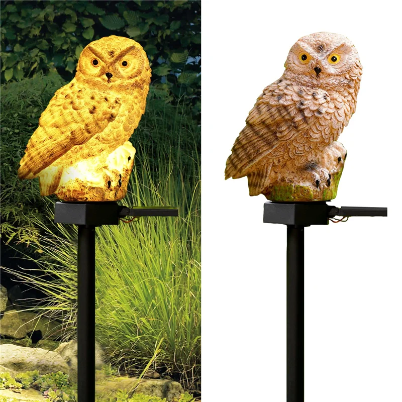 Solar Garden Lights Solar Lights Outdoor Garden Decor Owl Waterproof Warm White LED Solar Owl
