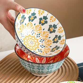 6.25-Inch Bohemian Ceramic Bowl – Rice, Noodle, Soup & Salad Retro Dinnerware (2025) 1