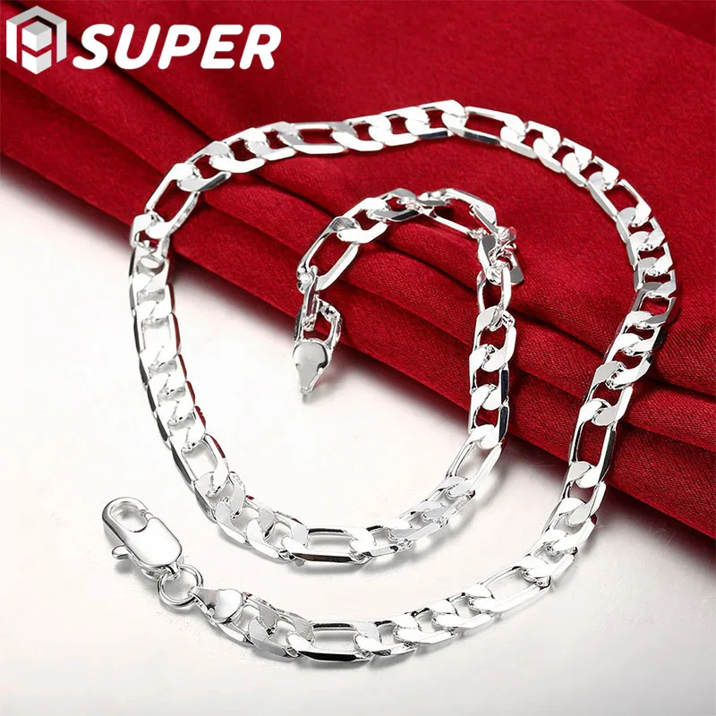 

Ожерелье из серебра 925 пробы с боковой цепью 8 мм для мужчин и женщин, модное свадебное очаровательное ювелирное изделие