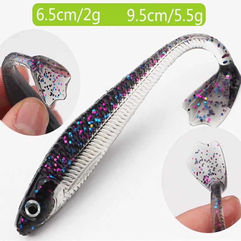 5 Leurres Souples Orka Double Tail W 12cm Mer Rivière Brochet