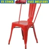 Commercial Grade Red Metal Stackable Chair Indoor Outdoor Lightweight Durable Heavy Duty Steel Frame No Assembly Required 1