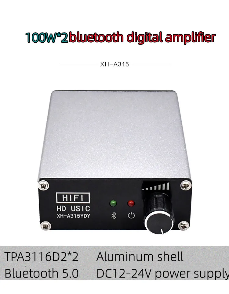 

Плата цифрового усилителя мощности TPA3116D2 100 Вт * 2 с двойным чипом, плата Bluetooth 5,0