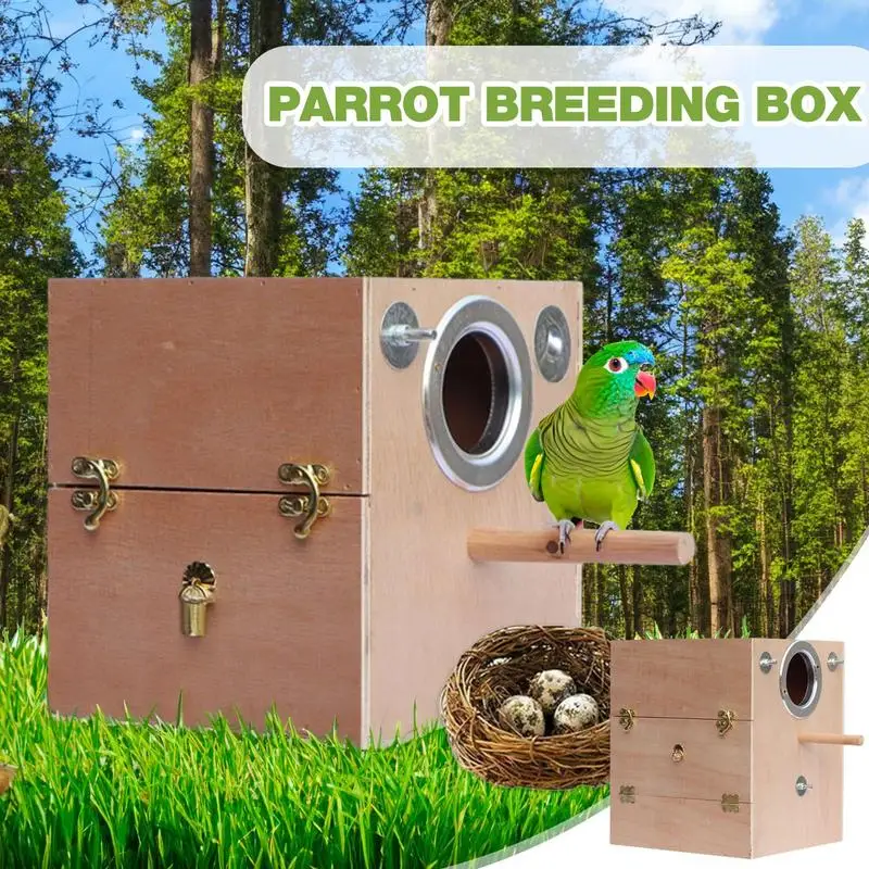 

Wooden Bird Nest Parrot Mating Box Cage Breeding Box For Cockatiel Pigeons Parakeet Nesting Box Bird Cage Resting Place Supplies