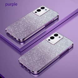 Luxury Gradient Glitter Plating Silicone Back Phone Case for Infinix Note 12 G96 (Sfdd purple)