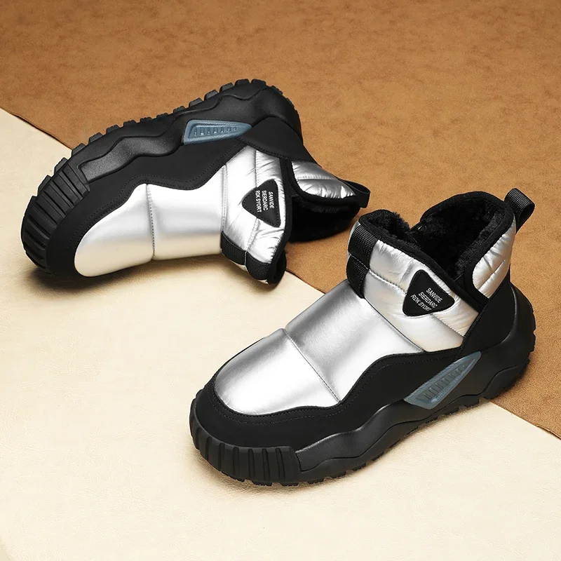 Winter Men's Ankle Snow Boots Waterproof Non Slip Shoes For Men Casual Keep Warm Plush Normal Size 39-44 Plush Warm