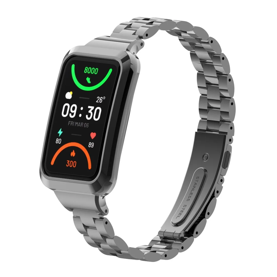 2-in-1 Metal Case and Stainless Steel Strap Set
