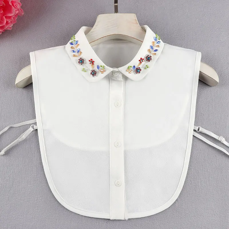 

Искусственный воротник, искусственный воротник для женщин, белый однотонный съемный воротник, Женский Галстук, украшение для лацкана