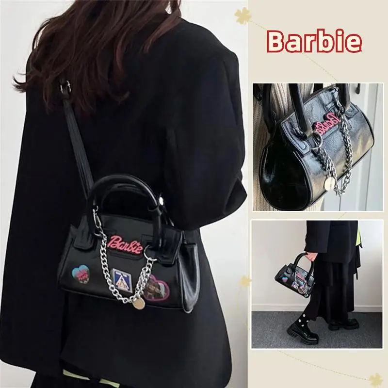 

Сумка через плечо MINISO для Барби, аниме, модная сумка Принцессы Барби на цепочке, Y2K, универсальная сумка для девушек в стиле инстаграма, мотоциклетная сумка для пряной девушки