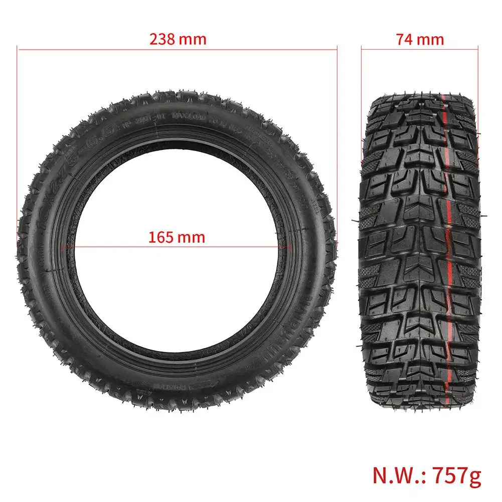 

10 Inch Tubeless Tires 10x2.75-6.5 Electric Scooters Rubber Tyre Replacement AccessoriesCompatible For Speedway 5 Dualtron 3