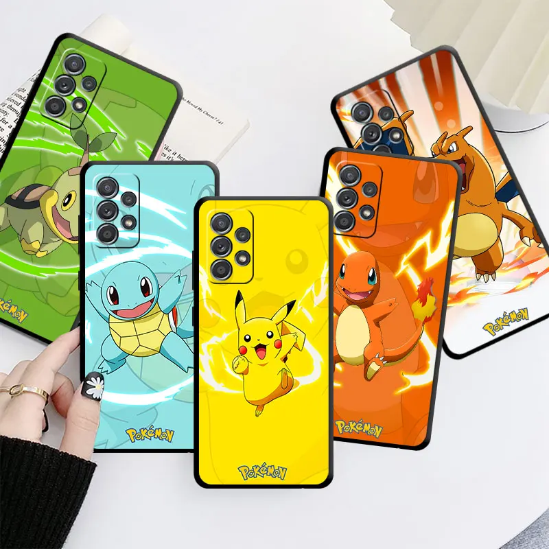 

Pokemon Pikachu Case For Samsung Galaxy A52 A53 A12 A13 A32 A71 A33 A13 A51 A23 A32 A31 A22 A03 A02s Black Soft Phone Fundas
