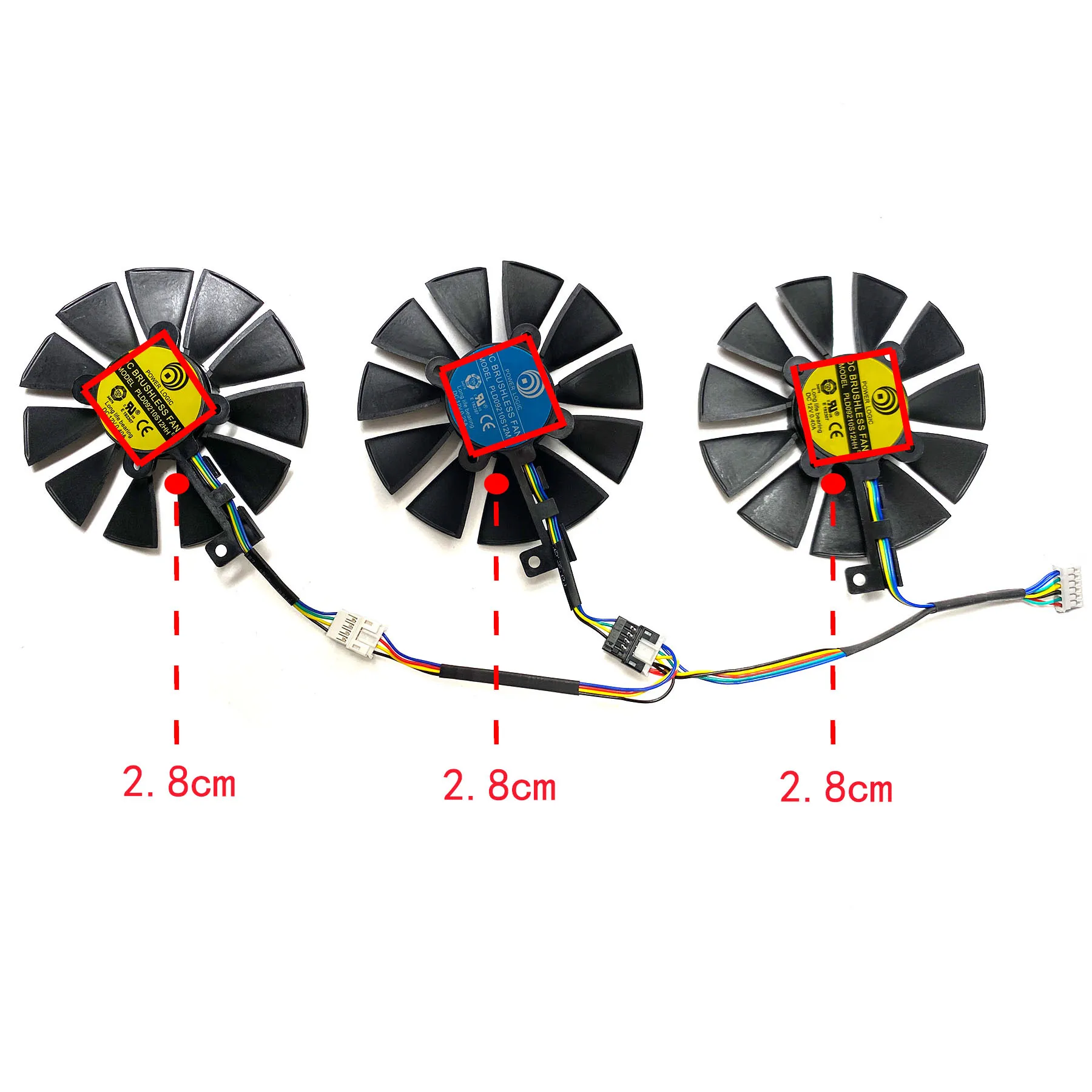 For ASUS GeForce ASUS Radeon R9 390 RX Vega 56  Vega64 ROG STRIX GAMING Graphics Card Replacement Fan PLD09210S12HH PLD09210S12M