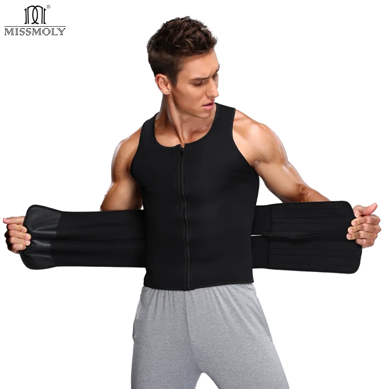 Men Waist Trainer Abdomen Reducer Belly Slimming Body Shaper Sauna Vest Fitness Corset Burn Fat Shapewear Shirt Trimmer Belt