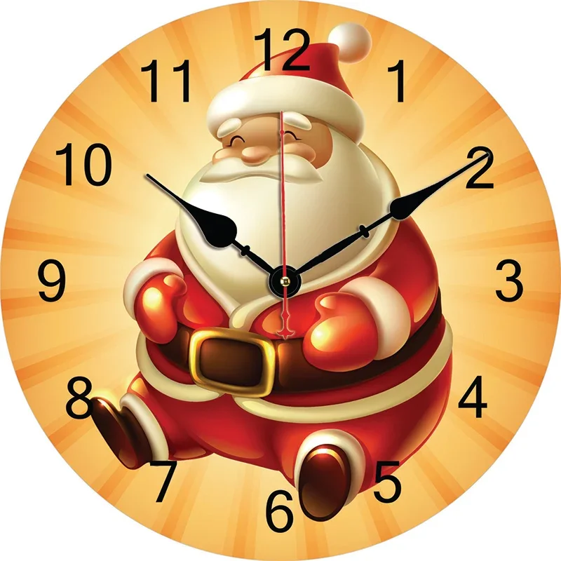 

Рождественские настенные часы с Санта-Клаусом, круглые бесшумные часы, настенные часы, художественный Декор для дома, спальни, гостиной, офиса, украшение