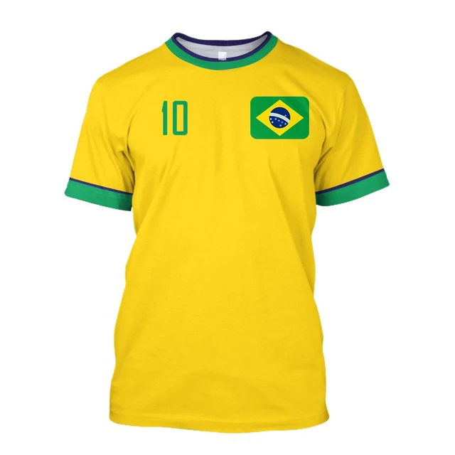 2023 New Brazil Jersey T-shirt Fine Design Brazilian Select Shirt O Neck  Oversized Football Team Casual Streetwear Mens Clothing - AliExpress