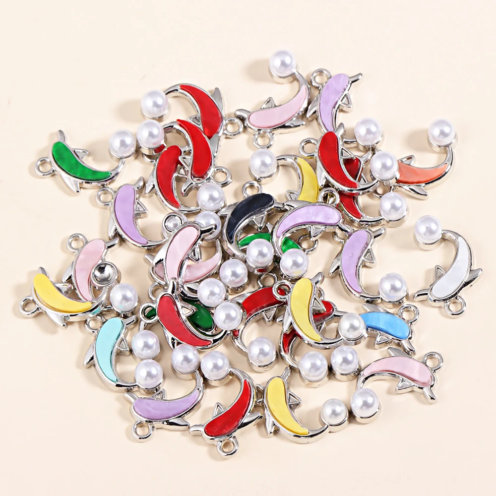 

20Pcs Fashion Charming Jewelry Pendant 12x18mm Acrylic Dolphin Animal Charms DIY Handmade Making Cute Earrings Necklace Supplies