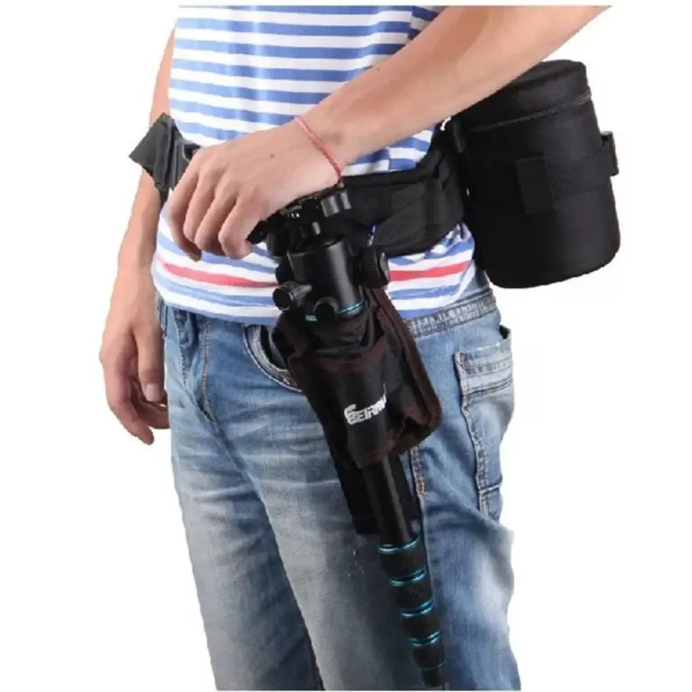 조절 가능한 카메라 허리 벨트 번들 허리띠 후크 버클 사진 벨트 다기능 걸이형 SLR/DSLR 스트랩 포켓