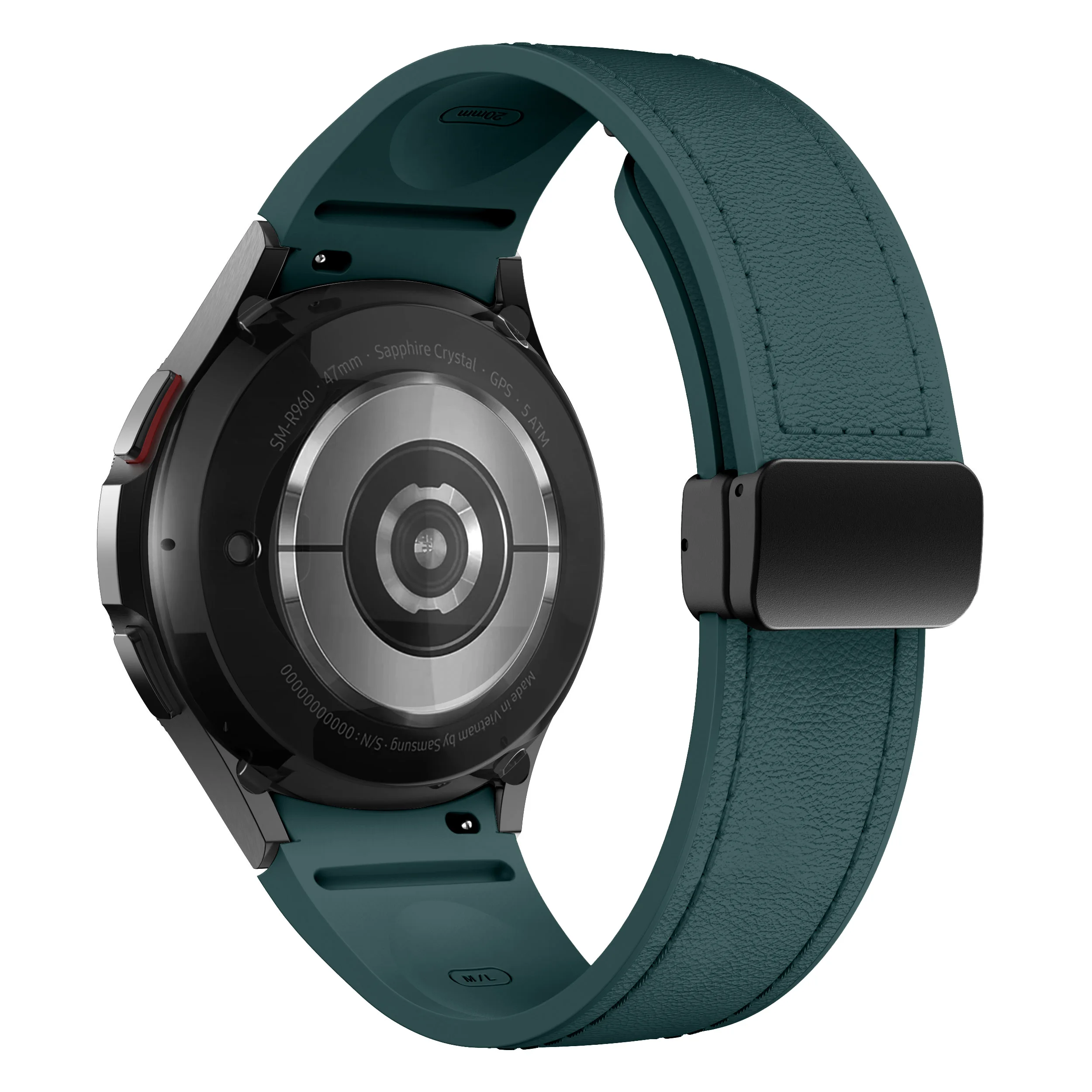 Elegant Genuine Leather and Silicone Watch Strap - Premium Quality Bracelet