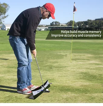 Tappeto da golf per il putting, attrezzo per l'allenamento del swing, per interni/esterni, ausilio per il putter, esercizio di equilibrio per golfisti