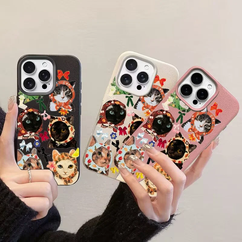 Charming Cloth Cat Design Soft Rubber Phone Case