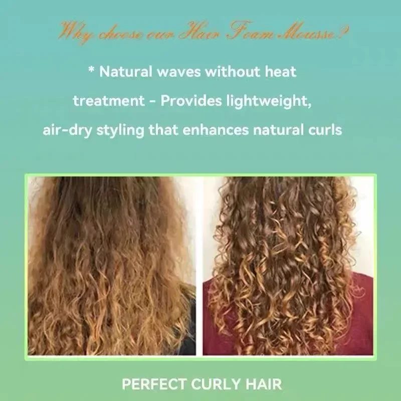 Curly Hair Styling Mousse Fluffy Olive Oil Shaping Cream Hydrating Prevent Dryness Nourishing Elastin 60ml