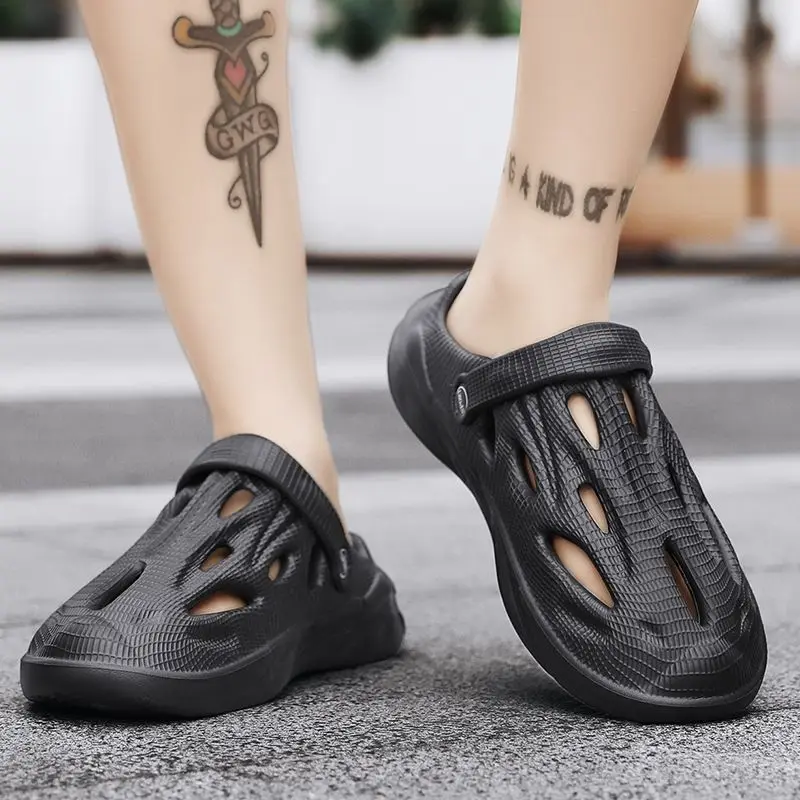 Sabot Living Room Slides Outdoor Platform Men's Shoe Male Slipper Beach Indoor Soft Walk Around Home House Hole Summer Sale Fun