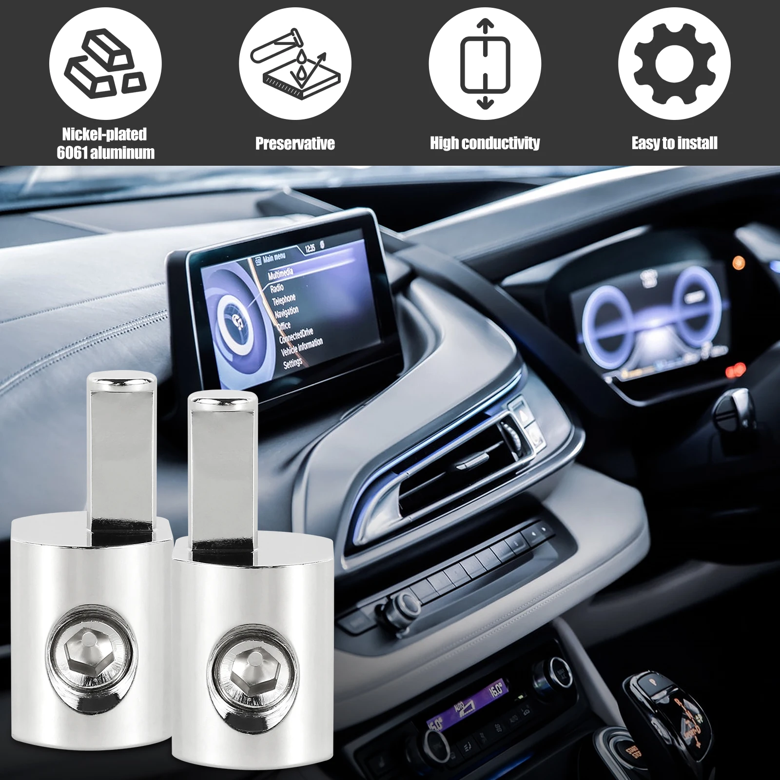 2pcs Car Audio Gauge Power Ground Wire Car Audio Modified Power Amplifier Pure Copper Terminal Supply FOR Amp car stereo car accessories cable audio cables