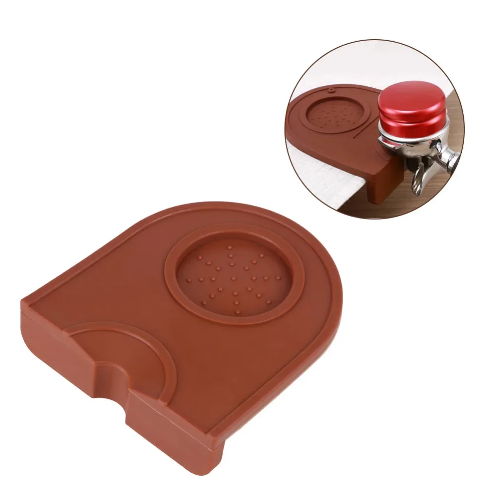 Silicone Coffee Tamper Mat Anti-skid Espresso Coffee Tamping Rest Holder Corner Edge Pad Black Mat for Office Bar Coffee Shop
