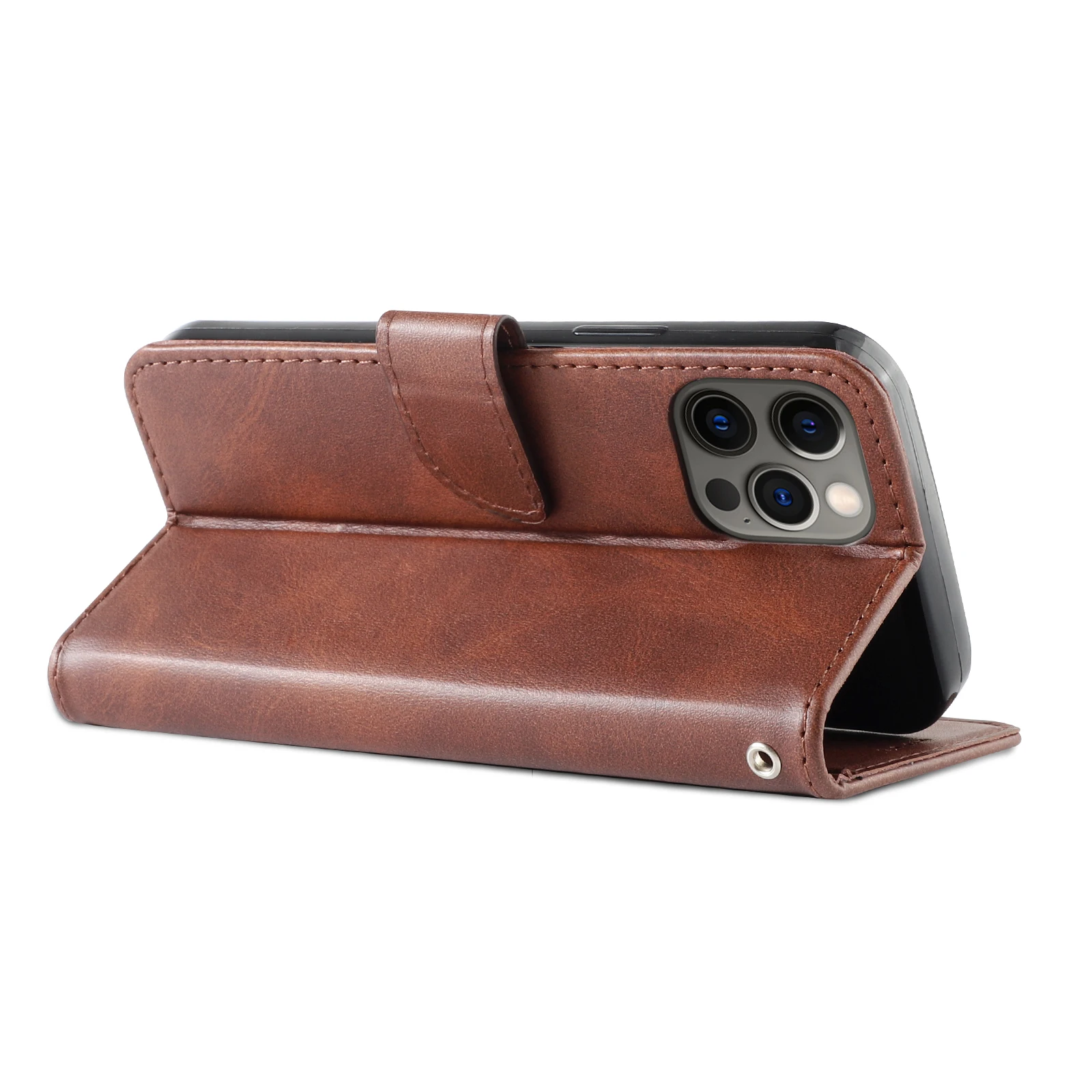 3D Ear of Wheat Leather Wallet Flip Phone Case - Elegant Protective Cover