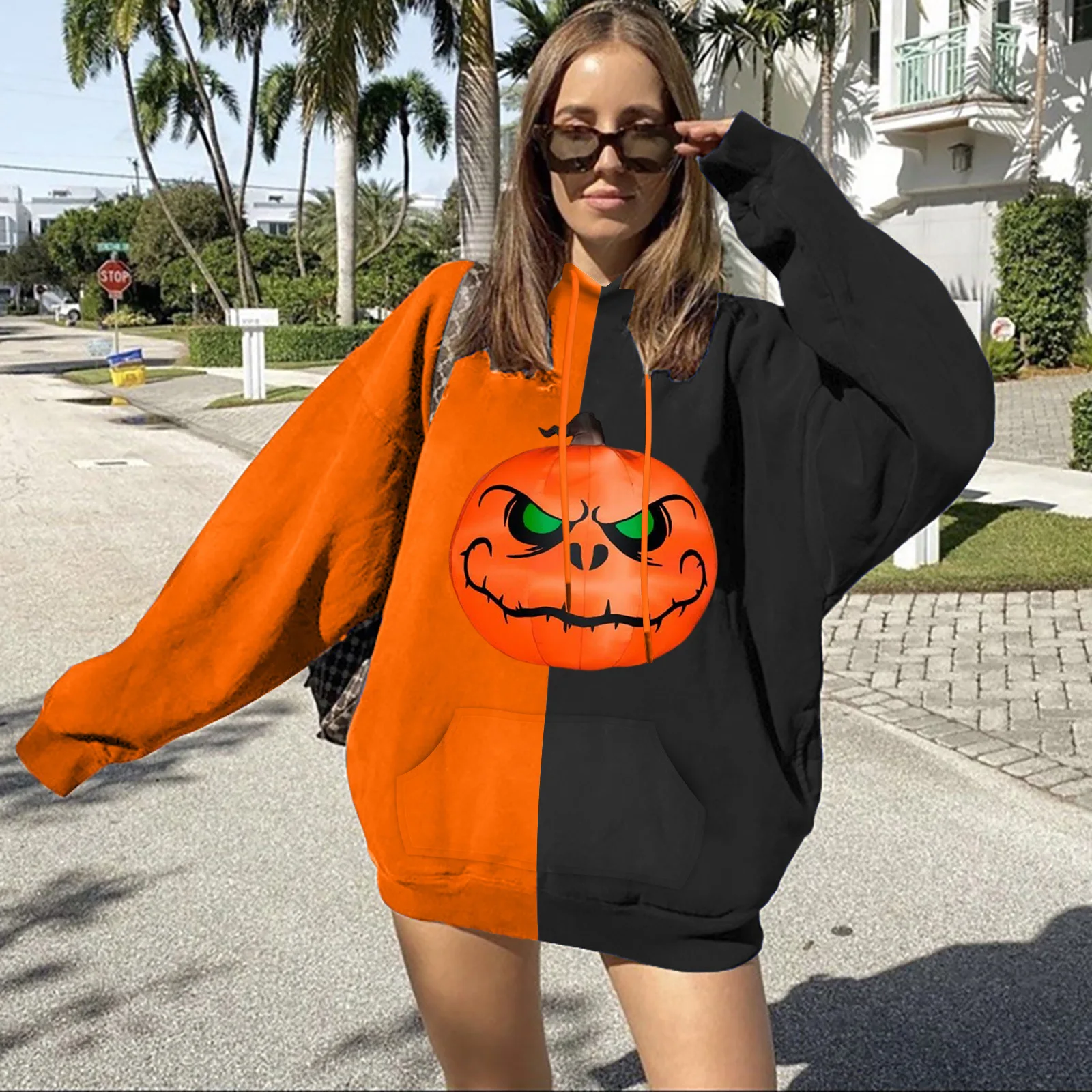 Y2k 2023 AliExpress debuts spooky pumpkin head print black large size hoodie teen Halloween coat clothes retail/wholesale кварцевые часы aliexpress explosive dz 2020 доступны в больших количествах для мужского повседневного стиля 7311 black belt