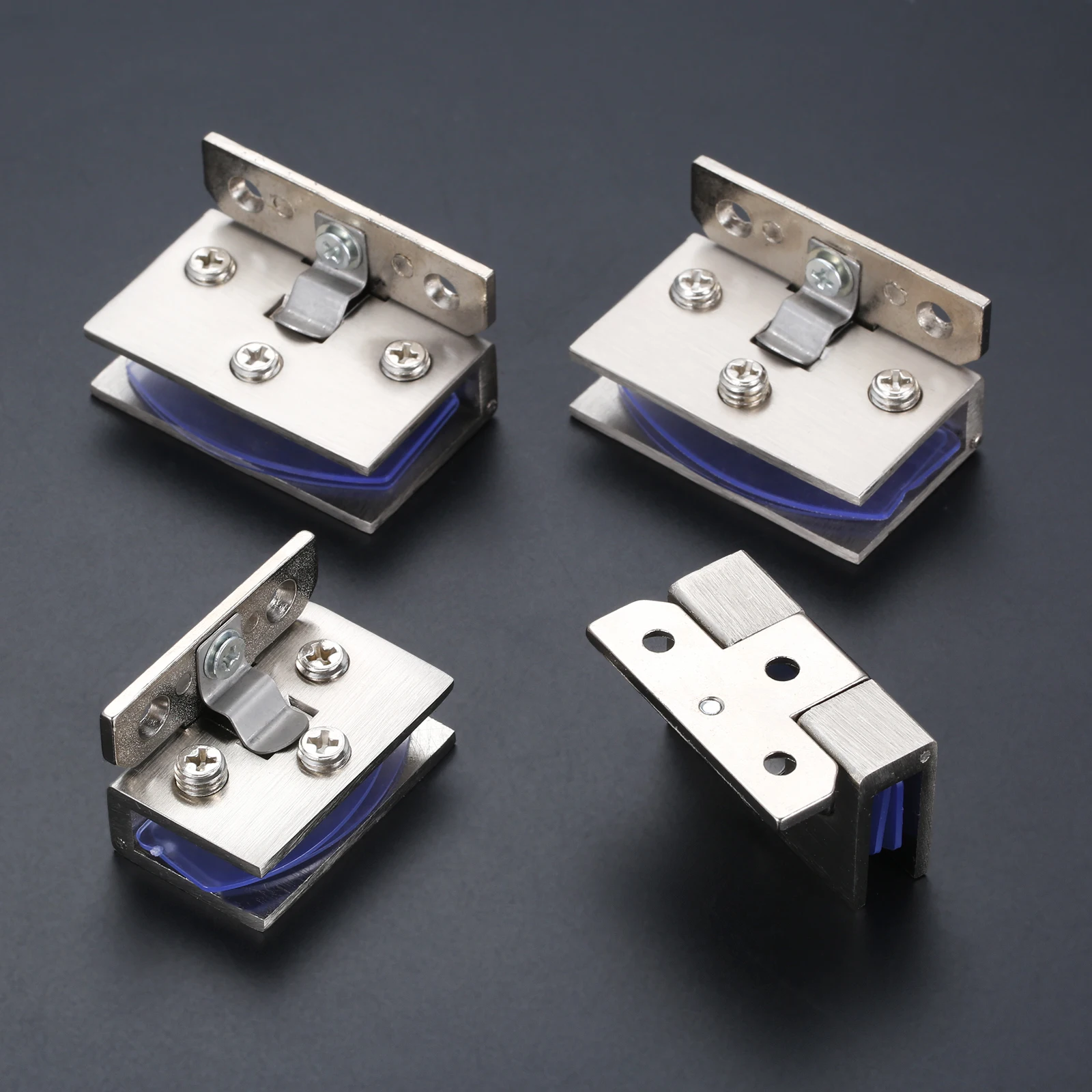 2Pcs Glass Door Hinge Without Hole Glass Hinge Clip Cabinet Furniture Fitting Zinc Alloy Hardware 5-8mm 8-10mm