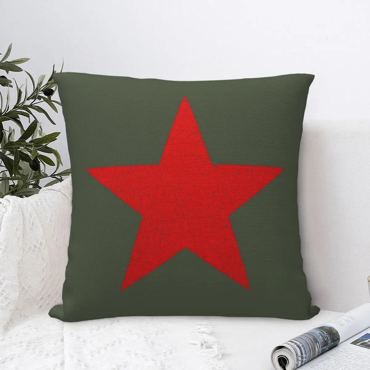 

Vintage Look Russian Red Star Pillowcase Pillow Case Cushion Cover Home Sofa Car Decorative Throw Pillow Decor Square Waist