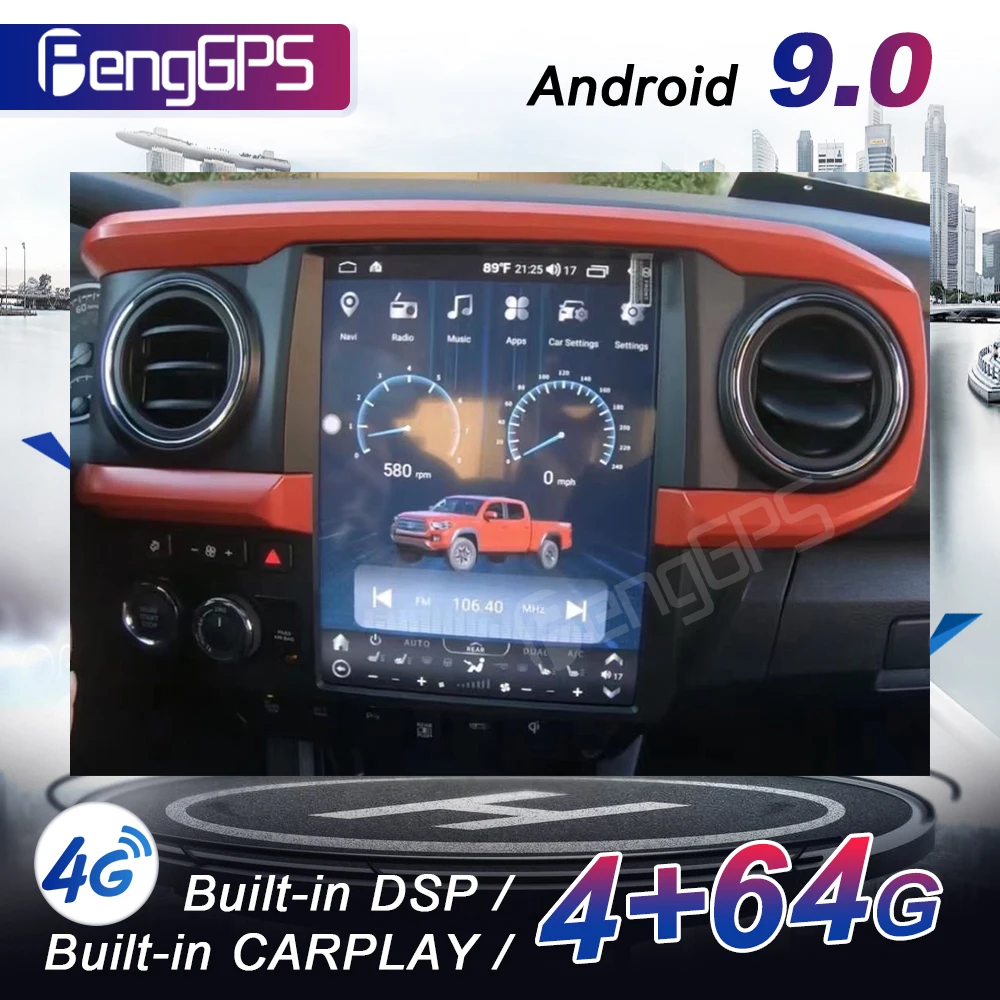 

For Toyota Tacoma 2015 - 2022 Android 11 Stereo Auto Radio Video Receiver GPS Navigation DSP Carplay Car Multimedia Player Head