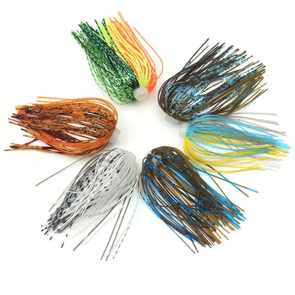 DIY 88 Strands Silicone Skirts Bass Jigs Soft Umbrella Sensation Skirts 64mm Elastic Buzzbaits Spinner Buzz Bait