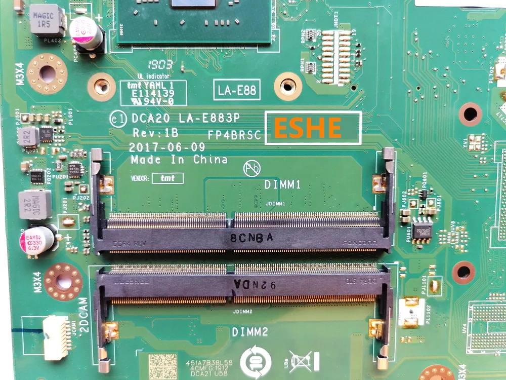 para Lenovo Aio 52022ast 520-24ast Tudo-em-um Computador Placa-mãe com A4-9120u A6-9220u A9-9420u A12-9720u Ddr4 Dca20 La-e883p - Imagem 4