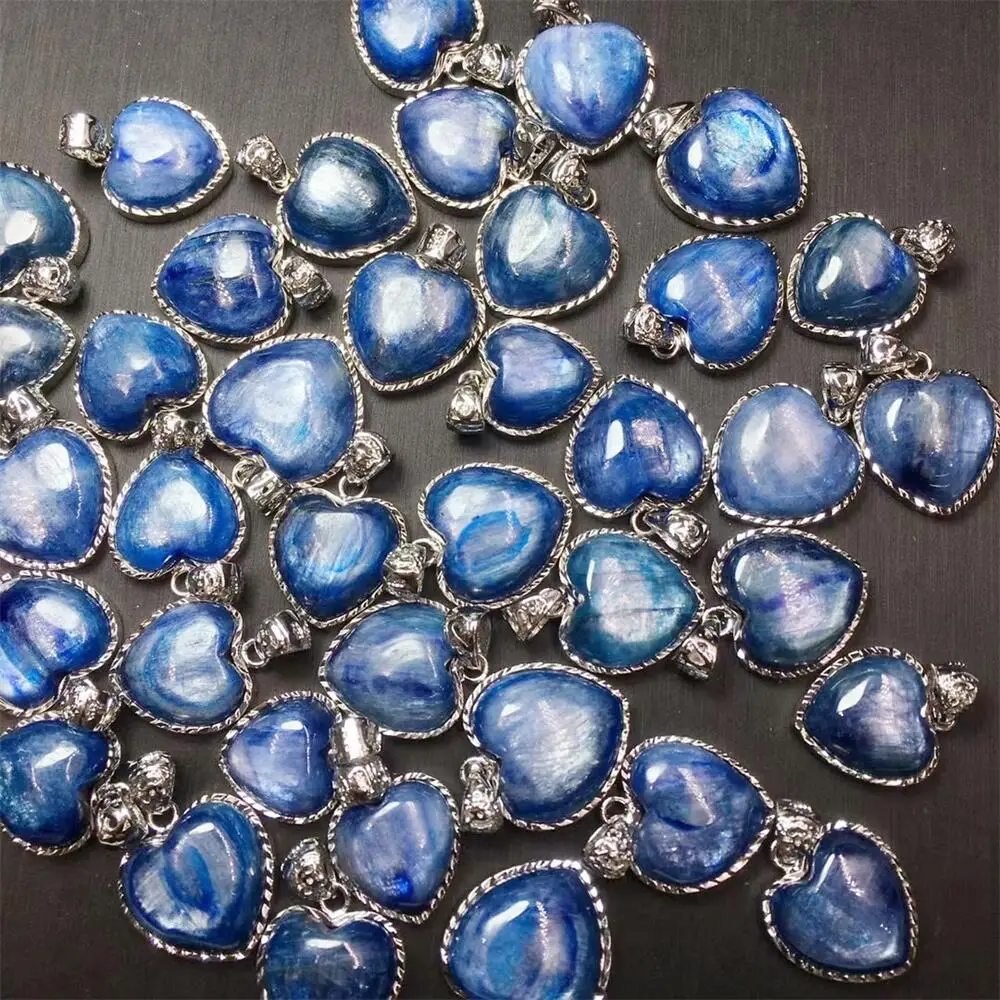 

Natural Kyanite Heart Pendant Fashion Heart Shape Pendant For Making DIY Jewelry Necklace Gift Wholesale 1PCS