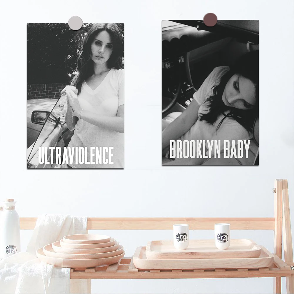 10pcs Lana Del Rey CARD Posters Born To Die Violet Bent Backwards Over the Grass Paradise Singer Wall Sticker Room Bar Art Decor