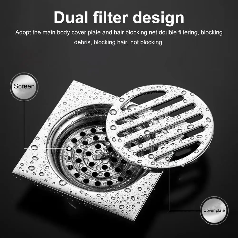 Durable Auto Off Button Shower Floor Drain Anti-blocking Anti-smell Shower Floor Drain Backflow Preventer Valve Sewer Core