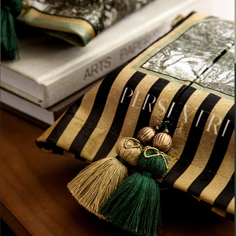 Rectangular Velvet Tissue Box Cover for Vanity Countertop,Decorative Organizer,Retro Holder,Jungle Forest,Living Room 6