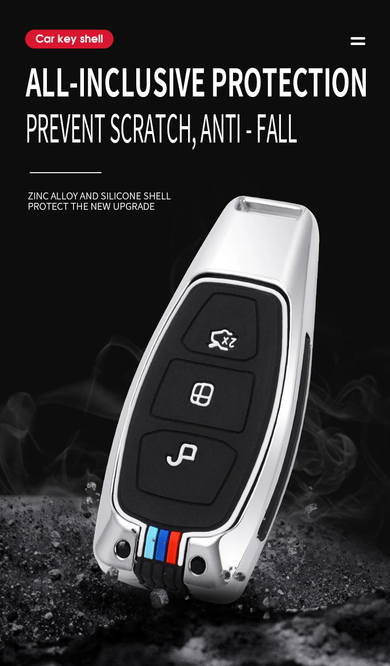 Nuova custodia per chiave auto in metallo copertura completa per Peugeot 308 408 508 2008 3008 4008 5008 Citroen C4 C4L C6 C3-XR accessori Smart Shell - S989bb0d0b57344bf8688566632868fe1K