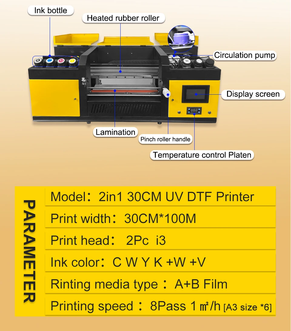 Udefine Multi-Funtional Roll Type Direct Transfer Uvdtf Printer